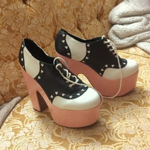 Pink Platform Saddle Shoes